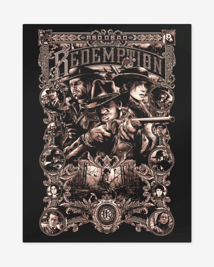 Print metalico Negro de Van der Linde Gang