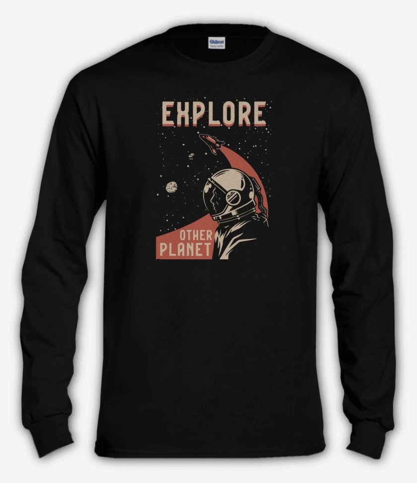 Polera manga larga Explore other planet