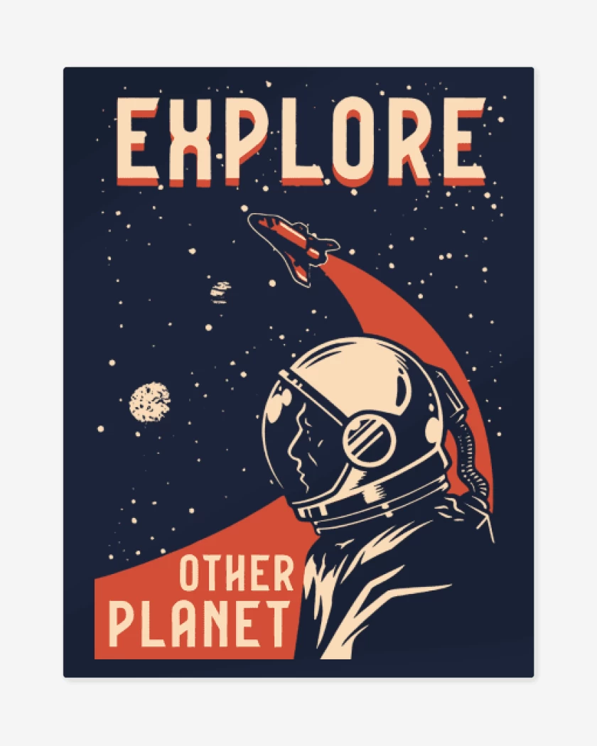Print metalico Azul Marino de Explore other planet