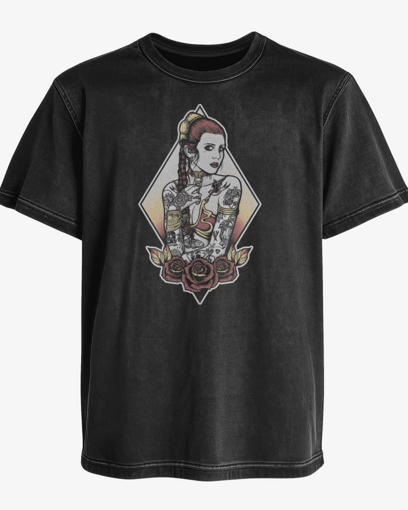 Polera desgastada Negro de Jabba Slave