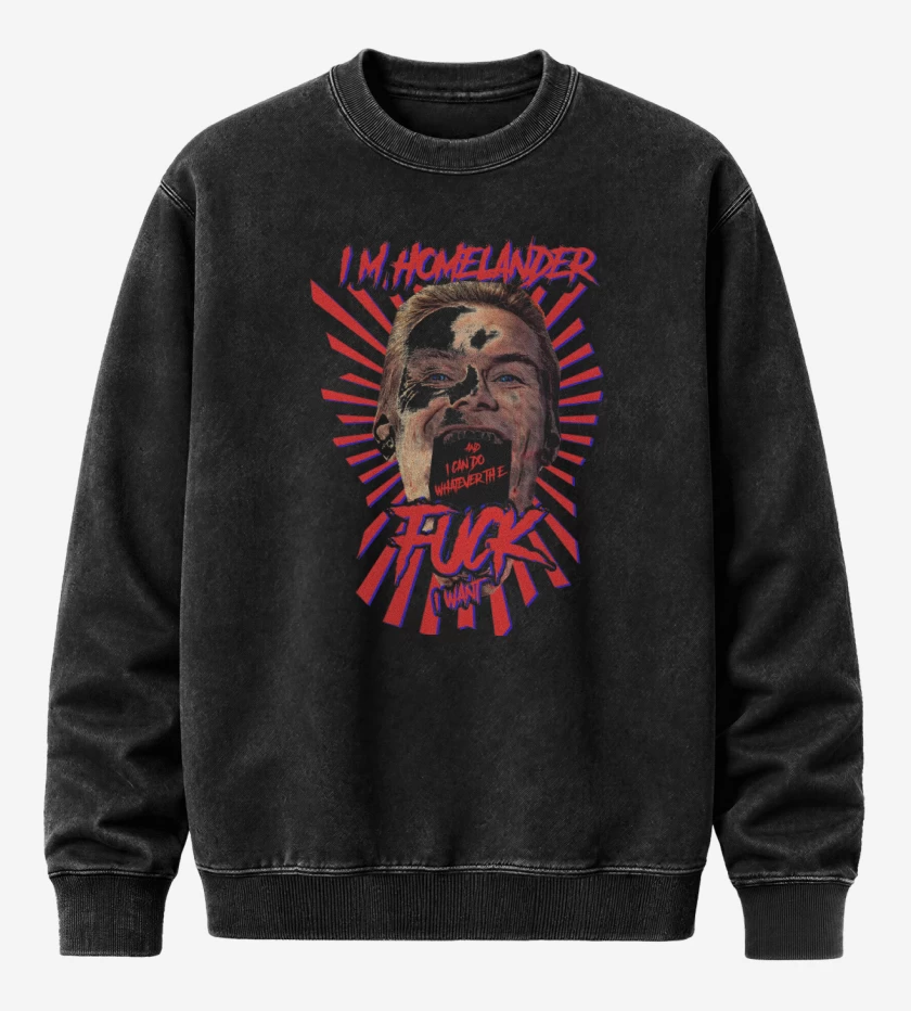 Poleron Polo Acid Wash Negro de Im Homelander