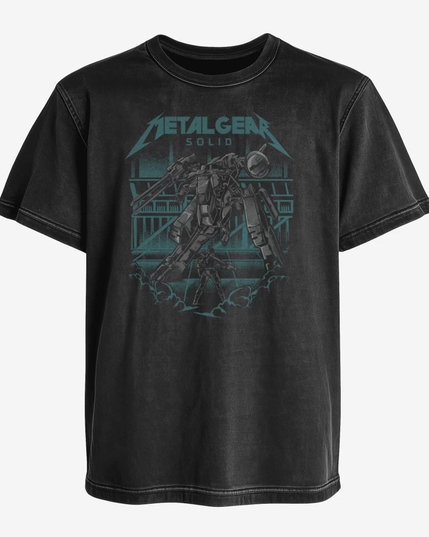 Polera desgastada Negro de Metal Gear Solid