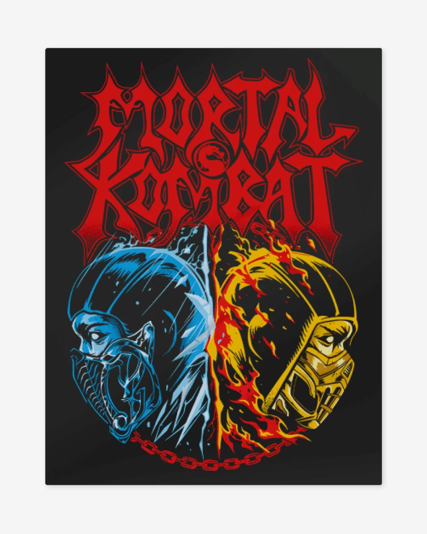 Print metalico Negro de Mortal Kombat