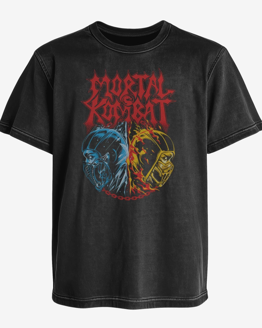 Polera desgastada Mortal Kombat