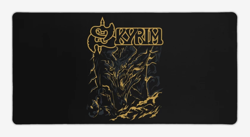 Mouse pad Gamer Negro de Skyrim