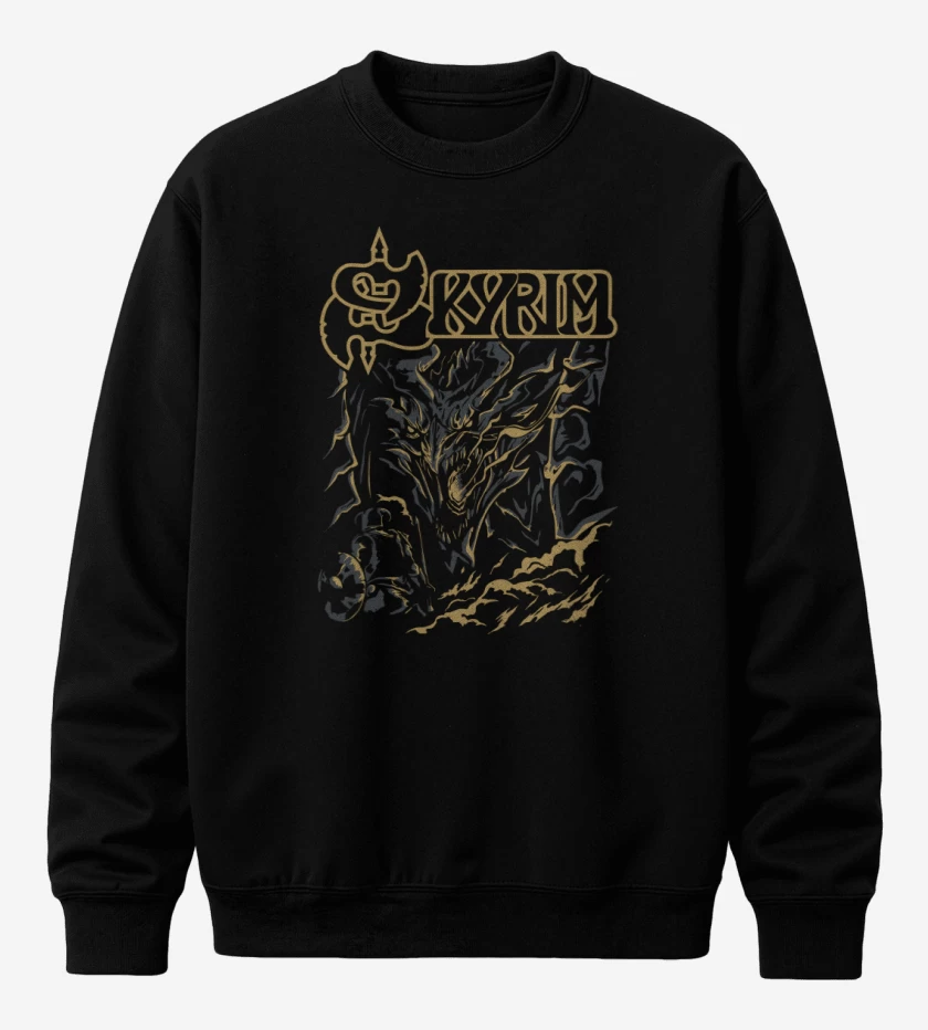 Poleron polo Negro de Skyrim