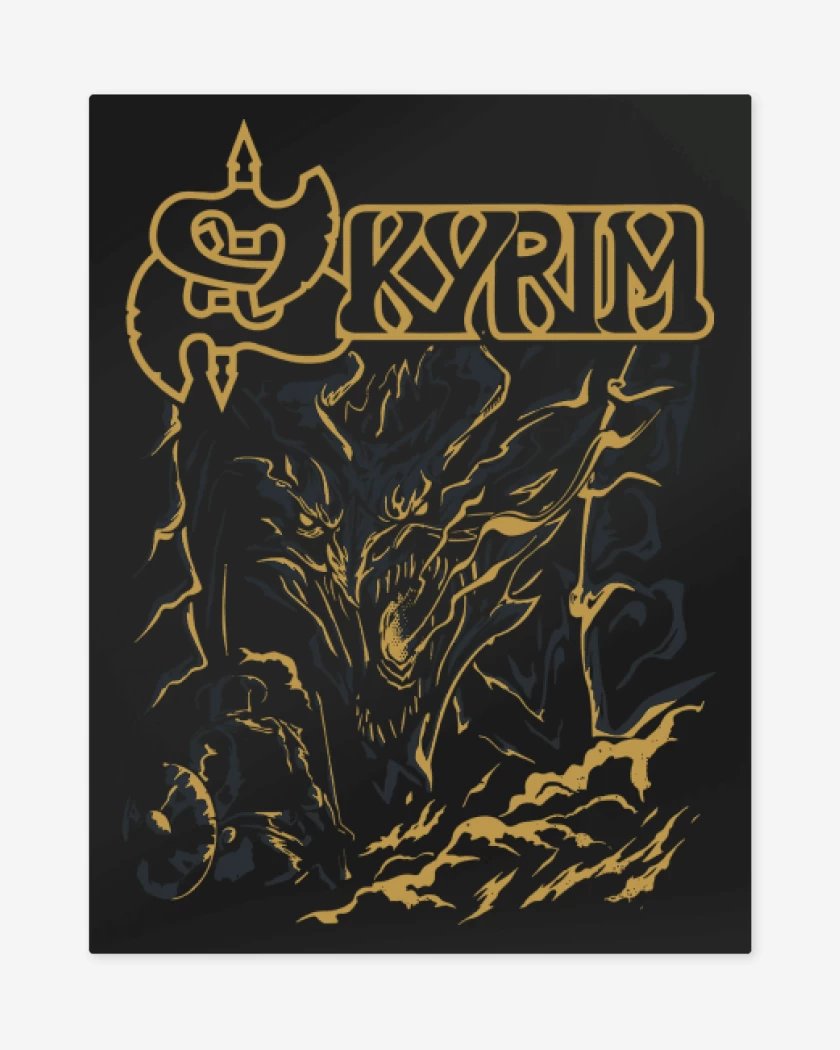 Print metalico Negro de Skyrim
