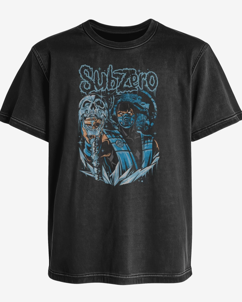 Polera desgastada Negro de Sub Zero