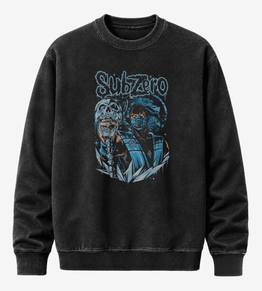 Poleron Polo Acid Wash Negro de Sub Zero