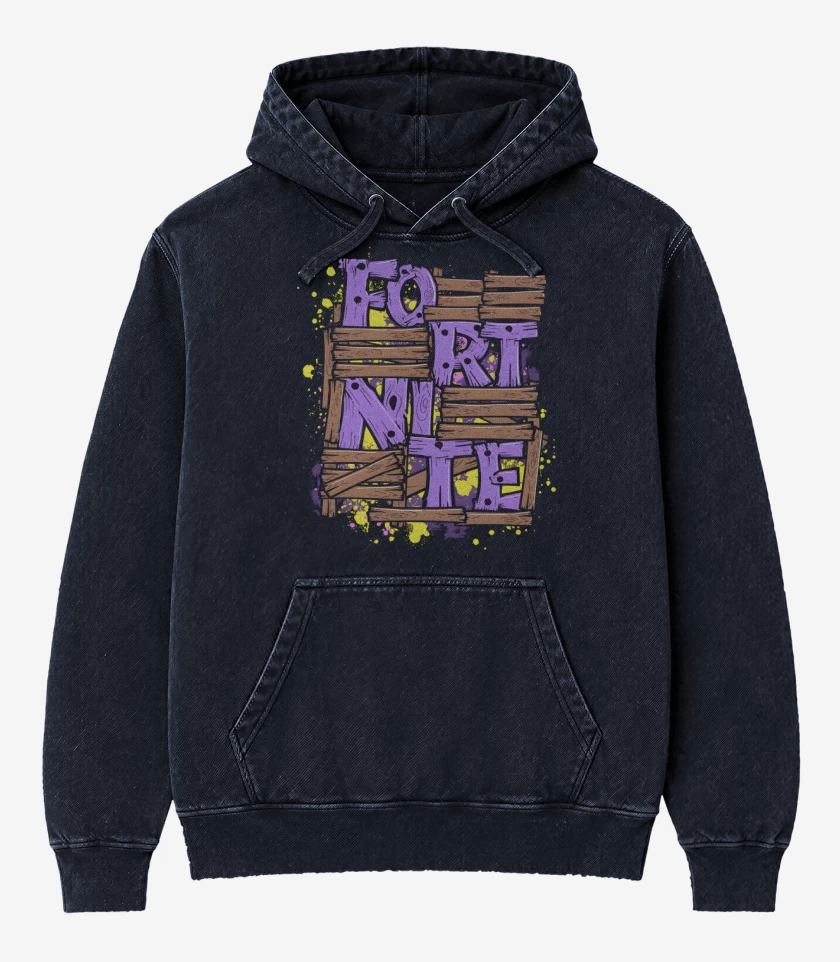 Poleron Canguro Acid Wash Azul Marino de Fortnite 6