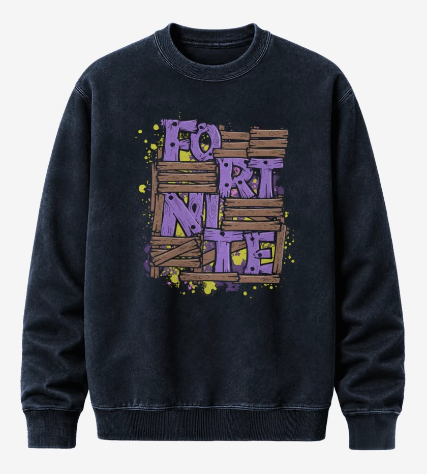 Poleron Polo Acid Wash Azul Marino de Fortnite 6