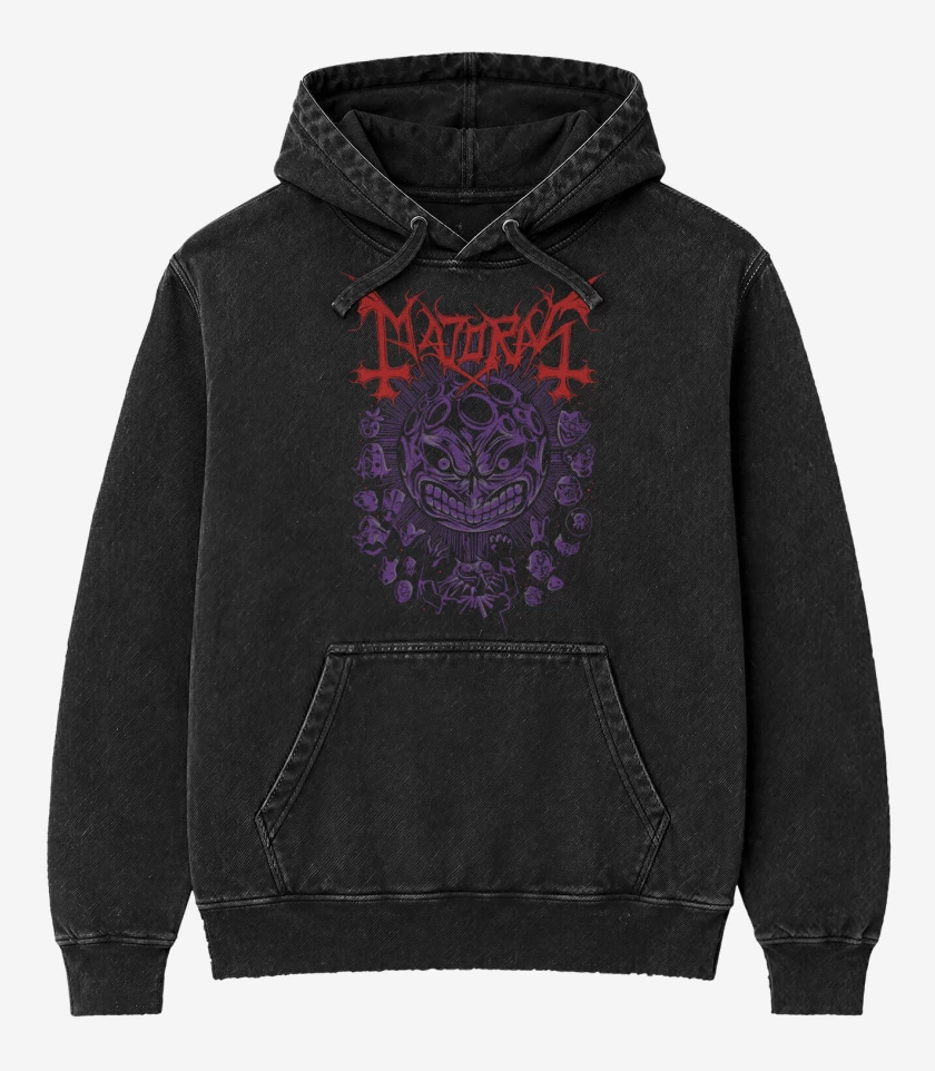 Poleron Canguro Acid Wash Negro de Call of the Moon