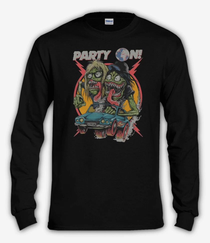 Polera manga larga Negro de El Mundo de Wayne 