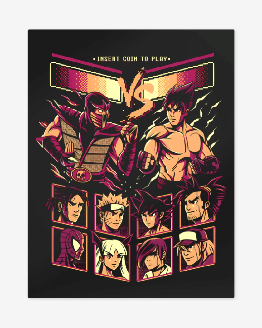 Print metalico Negro de Ultimate Fighters
