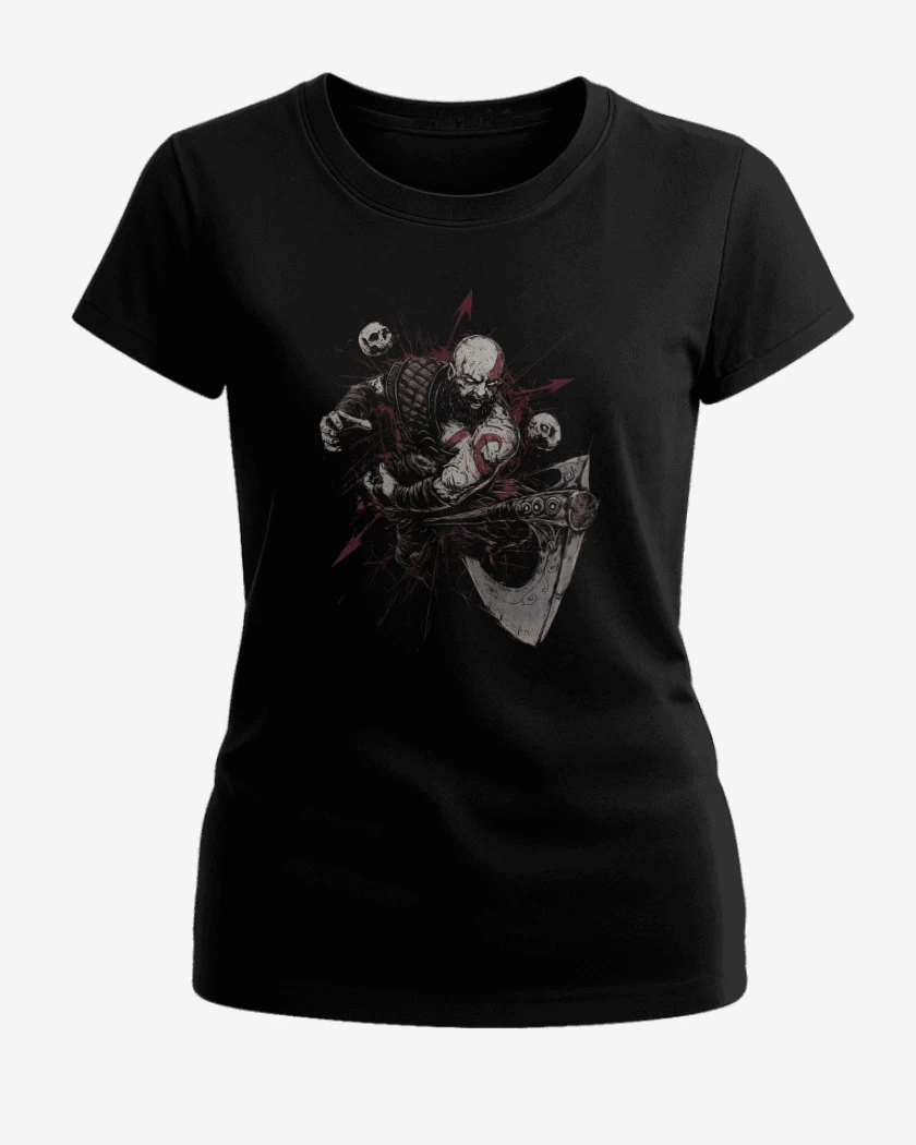 Polera de Mujer Negro de Kratos Vikingo