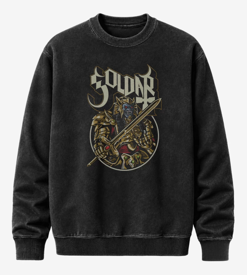 Poleron Polo Acid Wash Negro de Goldar 