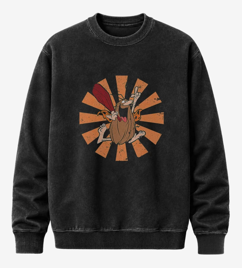 Poleron Polo Acid Wash Negro de Capitan Cavernicola