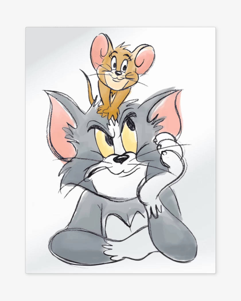 Print metalico Blanco de El Gato & el Ratón