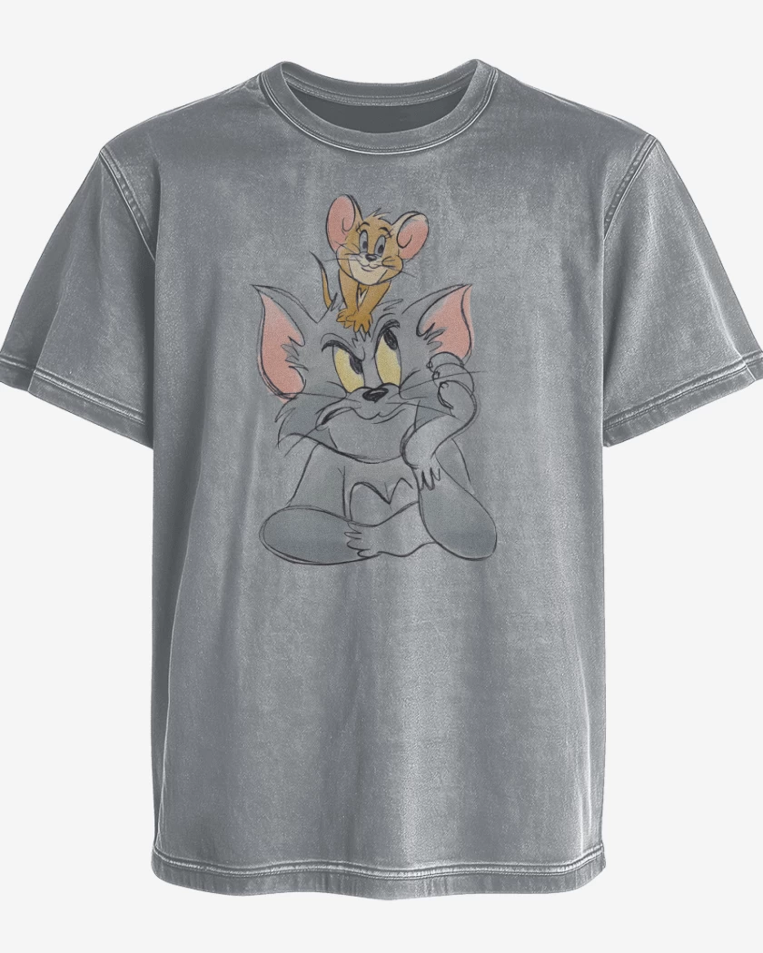 Polera desgastada Gris Melange de El Gato & el Ratón