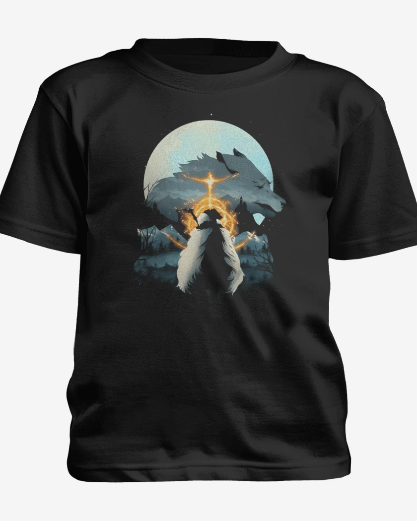 Polera de niño Negro de Half Wolf