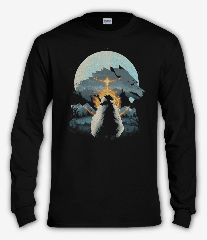 Polera manga larga Half Wolf
