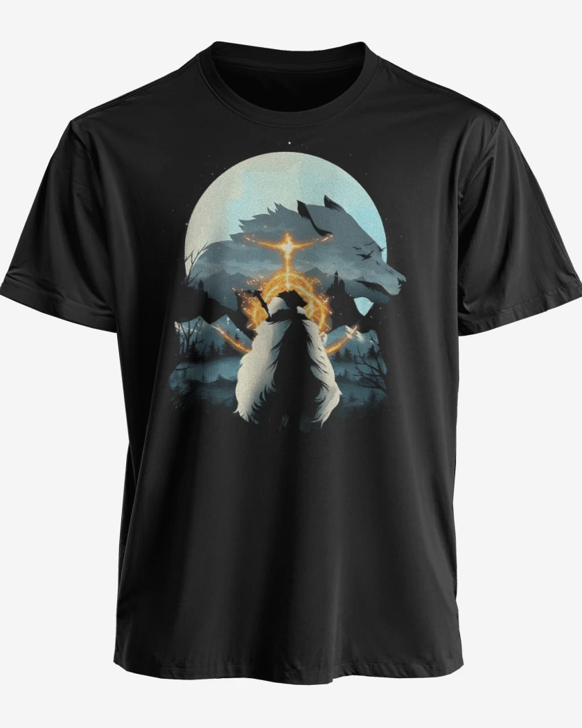 Polera premium Negro de Half Wolf