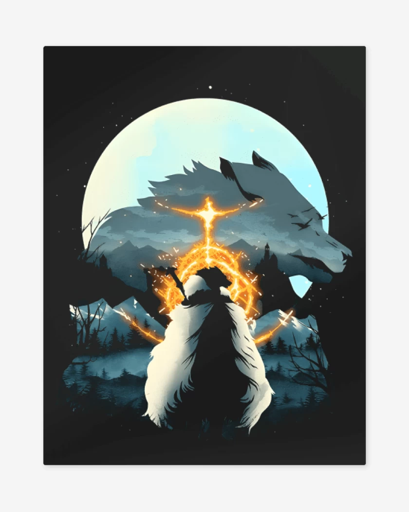 Print metalico Negro de Half Wolf