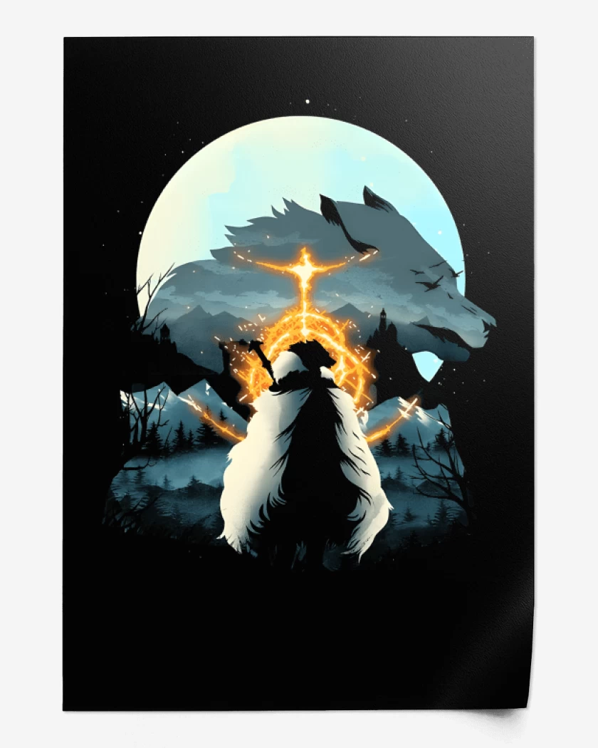 Print Half Wolf