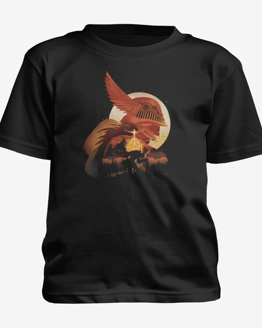 Polera de niño Negro de Tarnished Warrior