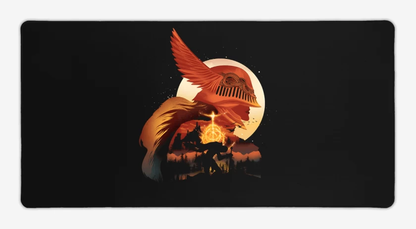 Mouse pad Gamer Negro de Tarnished Warrior