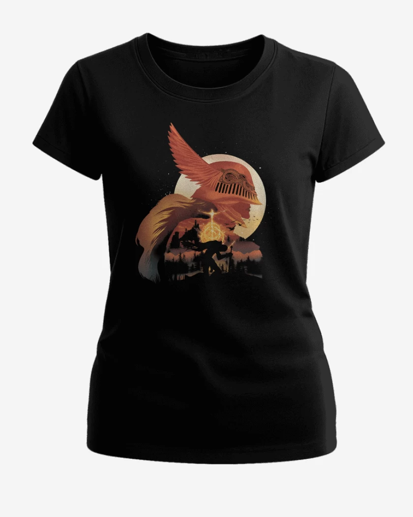 Polera de Mujer Negro de Tarnished Warrior