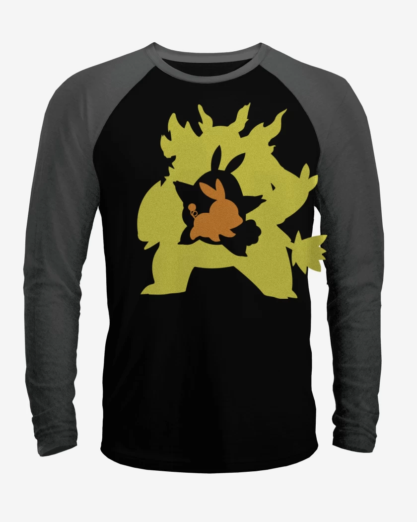 Polera Raglan Negro / Negro Heather de Tepivolution