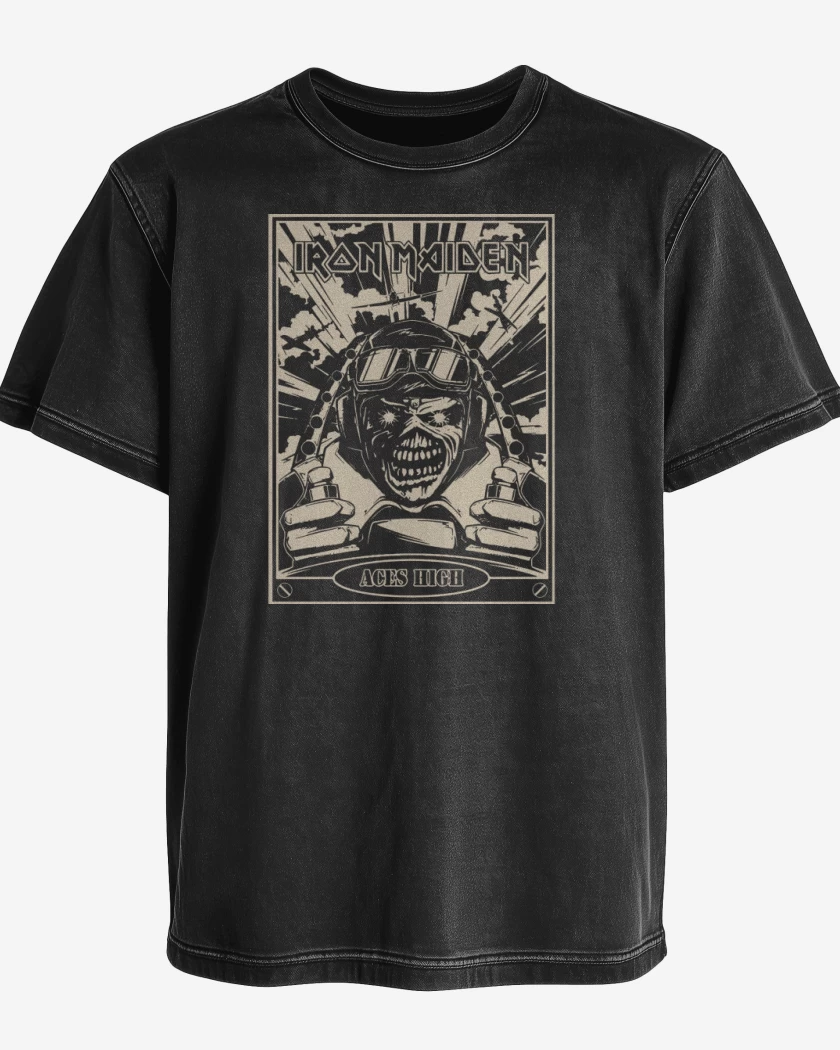 Polera desgastada Aces High