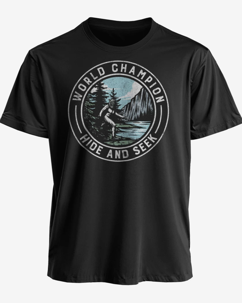 Polera premium Negro de Campeón mundial de las escondidas