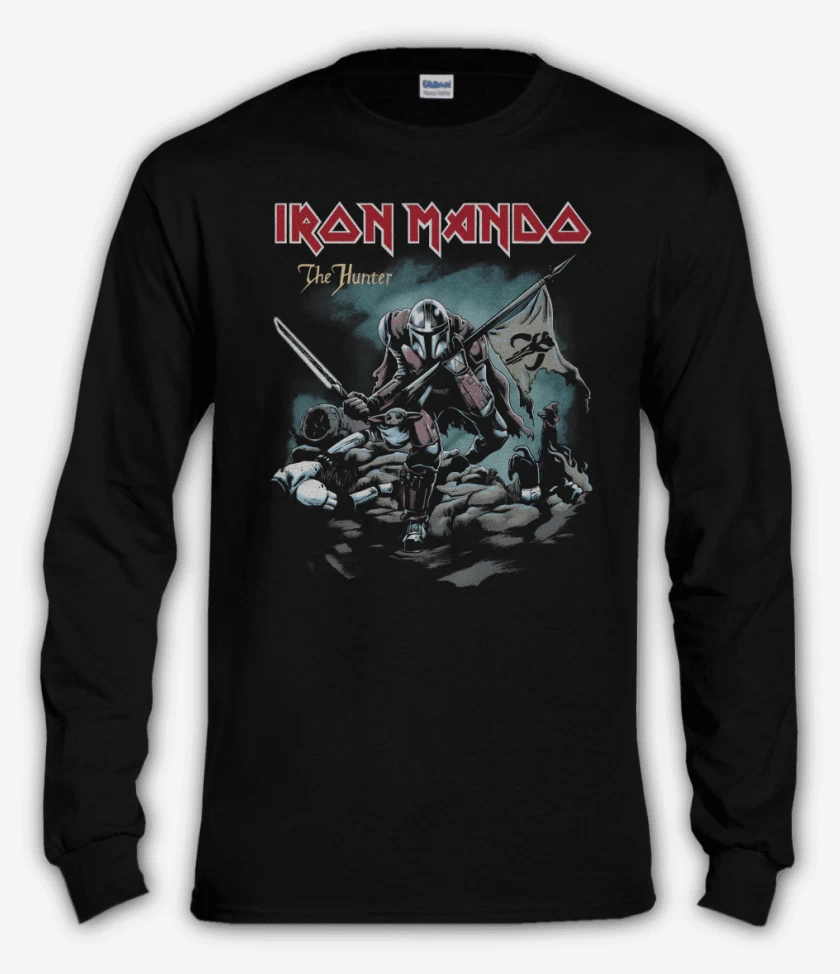 Polera manga larga Negro de Iron Mando