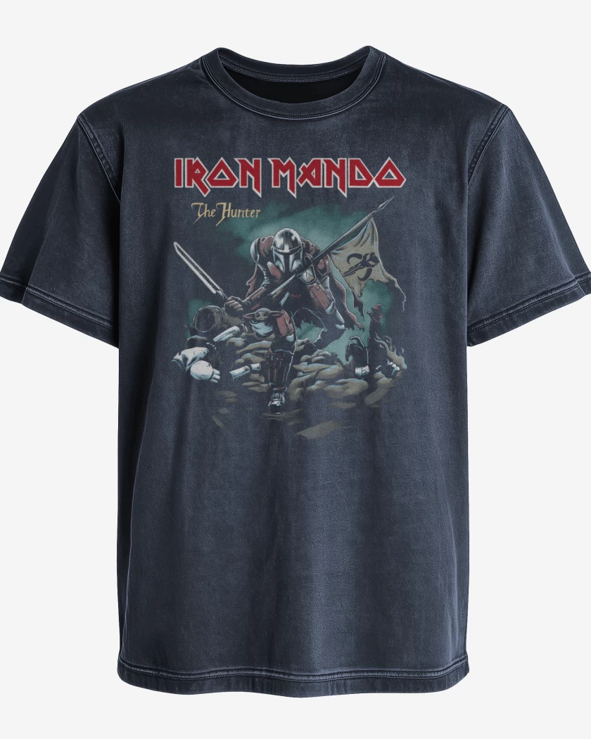 Polera desgastada Azul Marino de Iron Mando