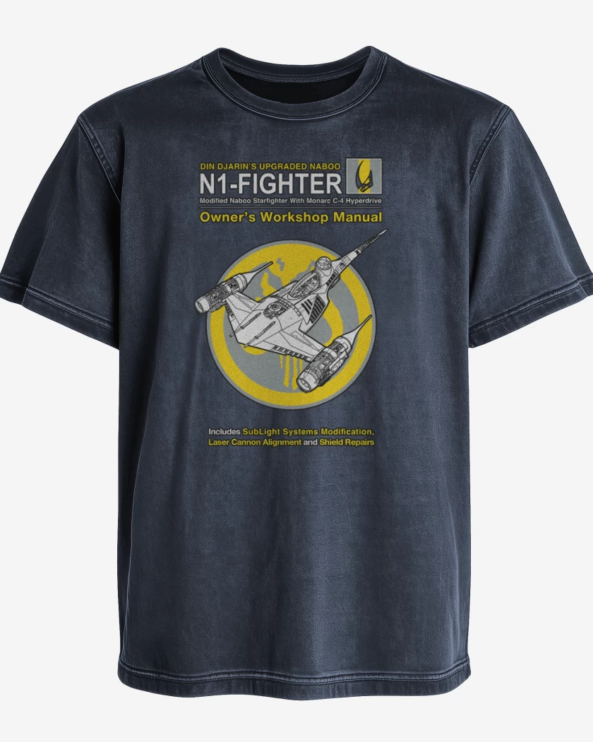 Polera desgastada Azul Marino de N1 fighter