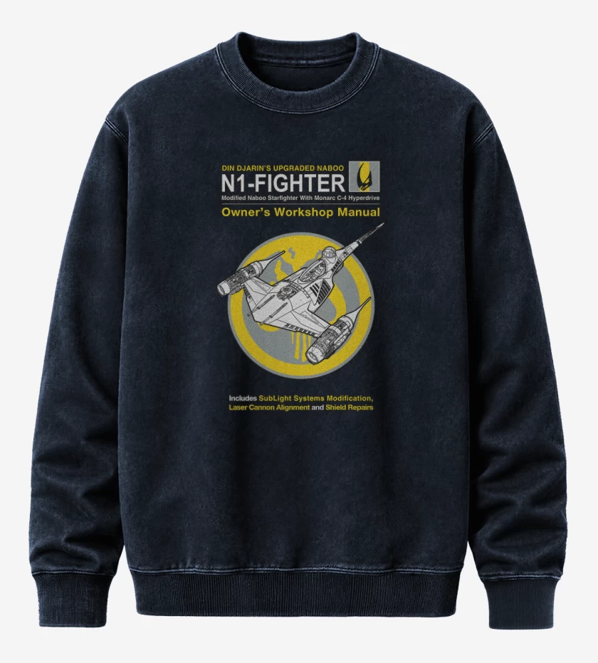Poleron Polo Acid Wash Azul Marino de N1 fighter