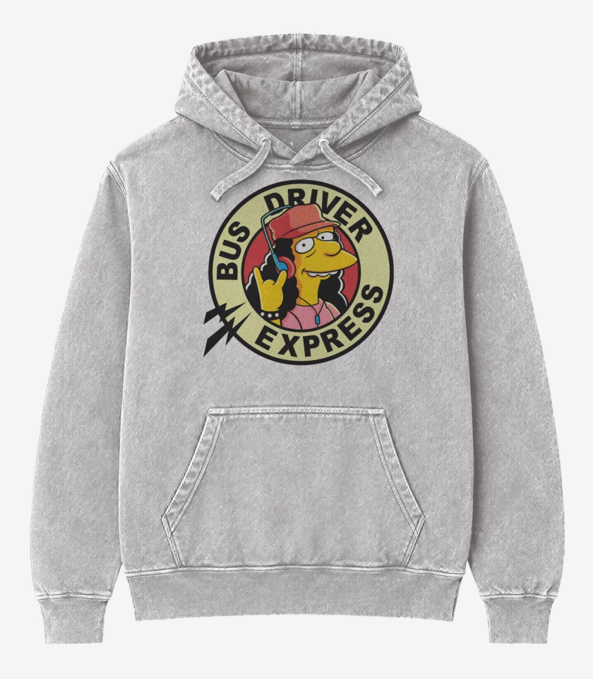Poleron Canguro Acid Wash Gris Melange de Otto bus driver