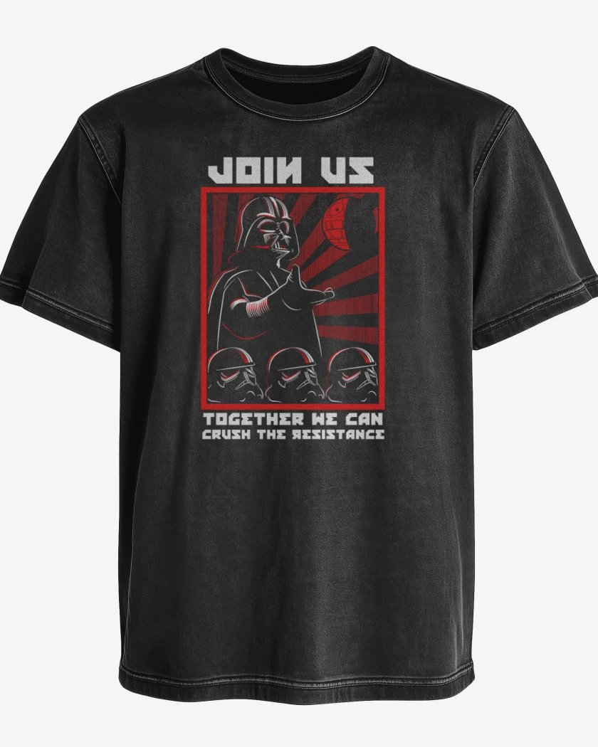 Polera desgastada Negro de Únete al imperio