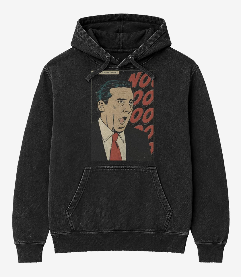 Poleron Canguro Acid Wash Negro de NO NO NO NOOOO