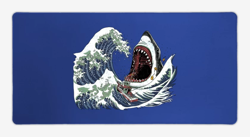 Mouse pad Gamer Azul Rey de La Gran Ola & El Gran Blanco