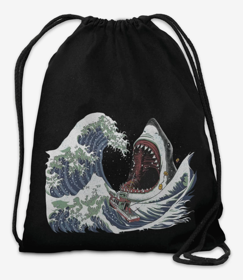 Mochila Negro de La Gran Ola & El Gran Blanco