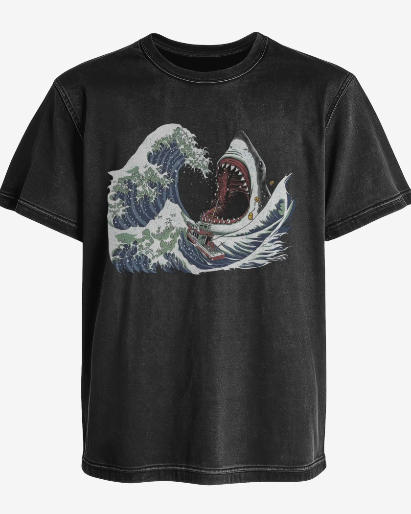 Polera desgastada La Gran Ola & El Gran Blanco