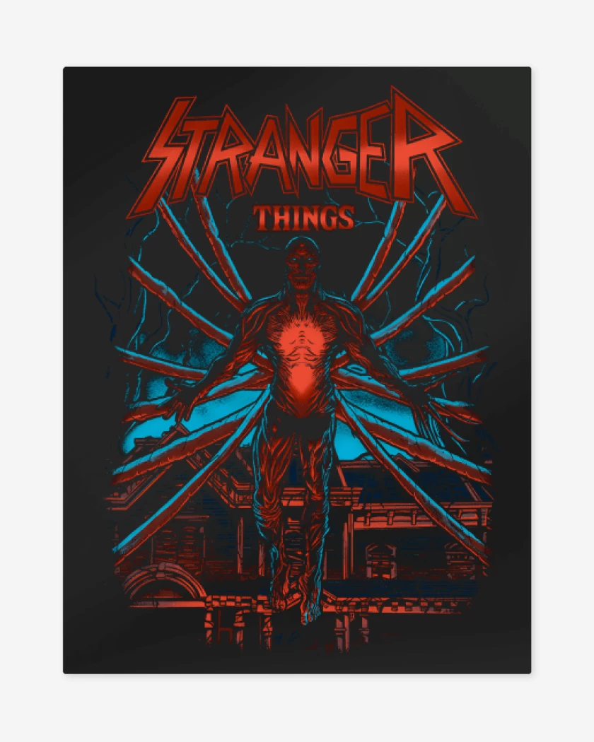 Print metalico Negro de Stranger Vecna 
