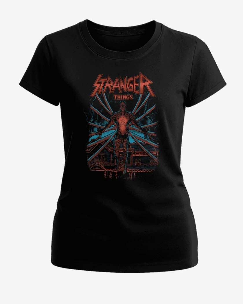 Polera de Mujer Negro de Stranger Vecna 