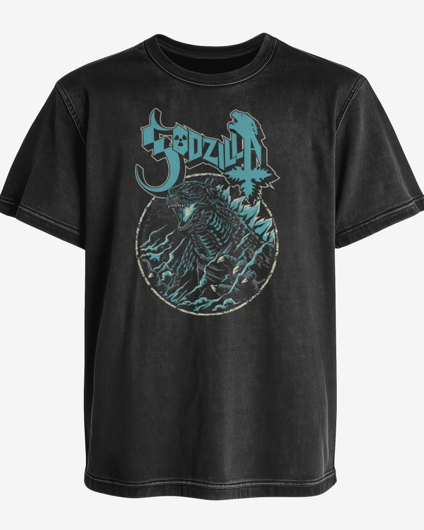 Polera desgastada Negro de Ghostzilla