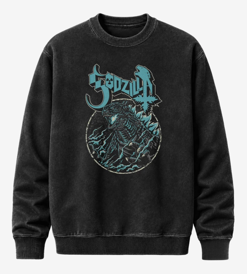 Poleron Polo Acid Wash Negro de Ghostzilla