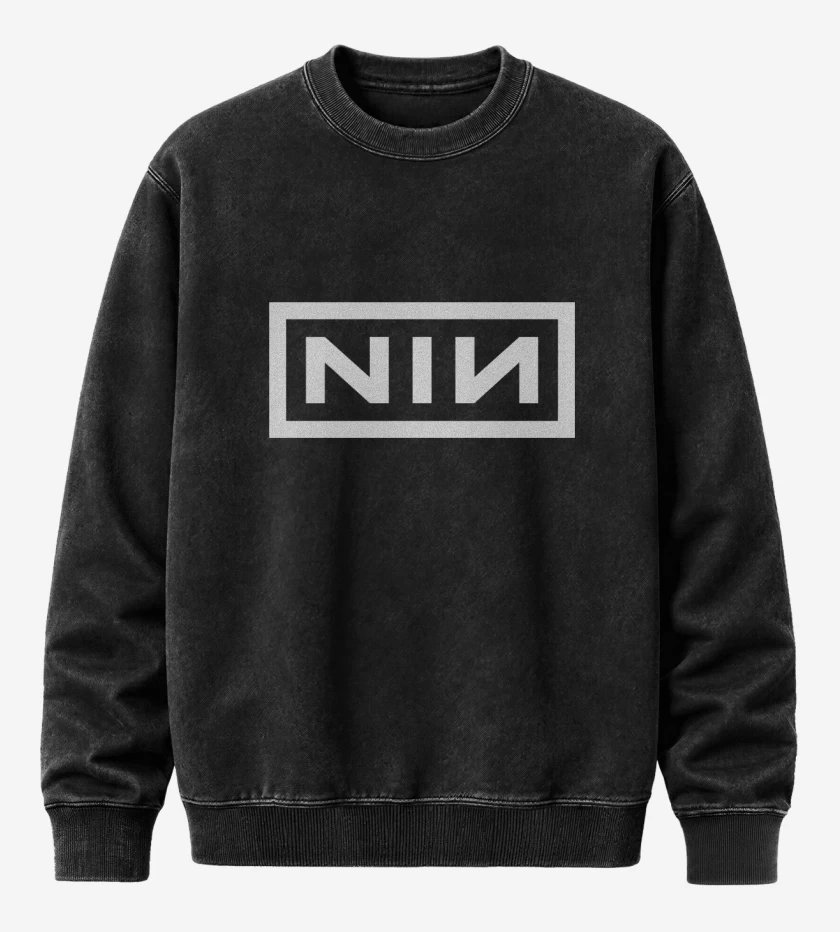 Poleron Polo Acid Wash Negro de Nine Inch Nails