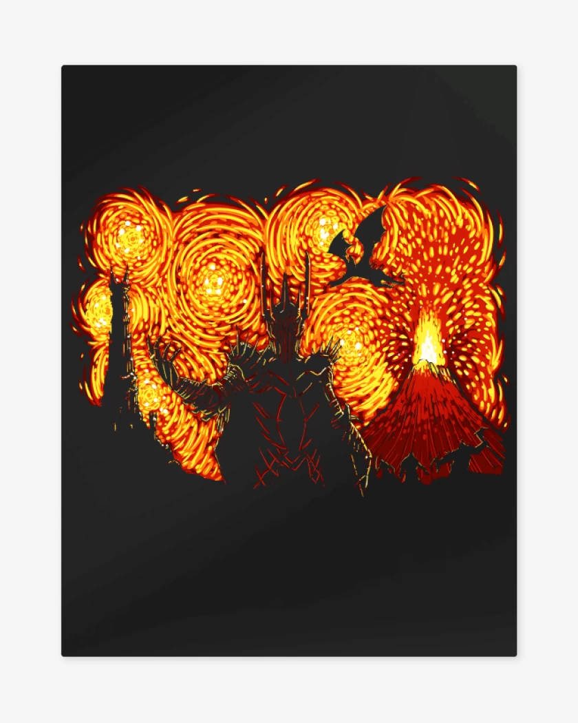 Print metalico Negro de Sauron de Van Gogh